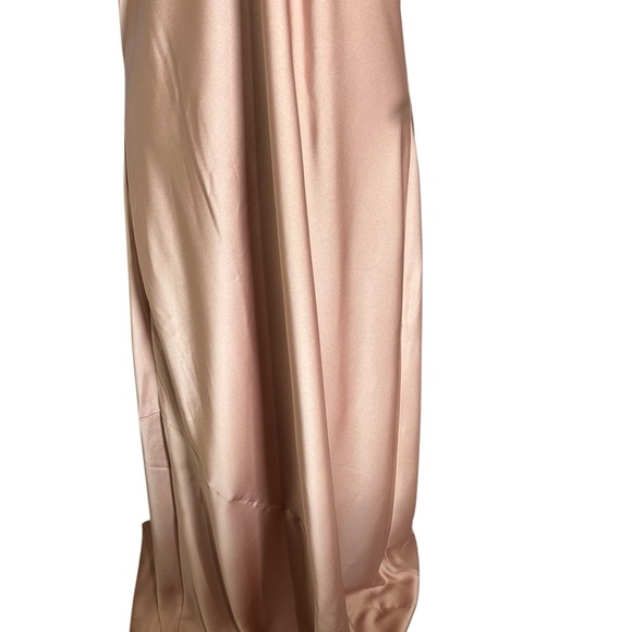 Show Me Your MuMu Jasmine Halter Maxi Dress Luxe Satin Formal Apricot Size XL - Picture 3 of 12